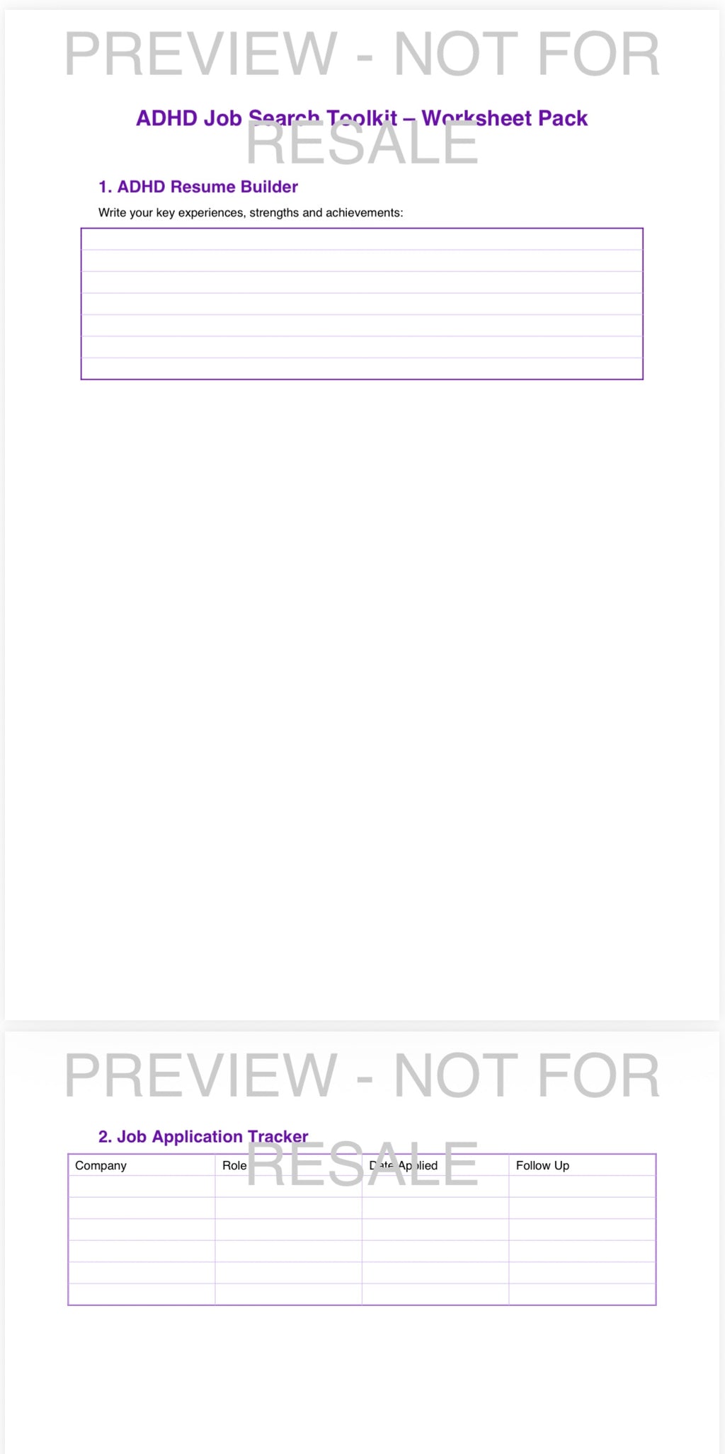 Unlocking Potential: ADHD Job Search Toolkit for Adults Bundle PDF